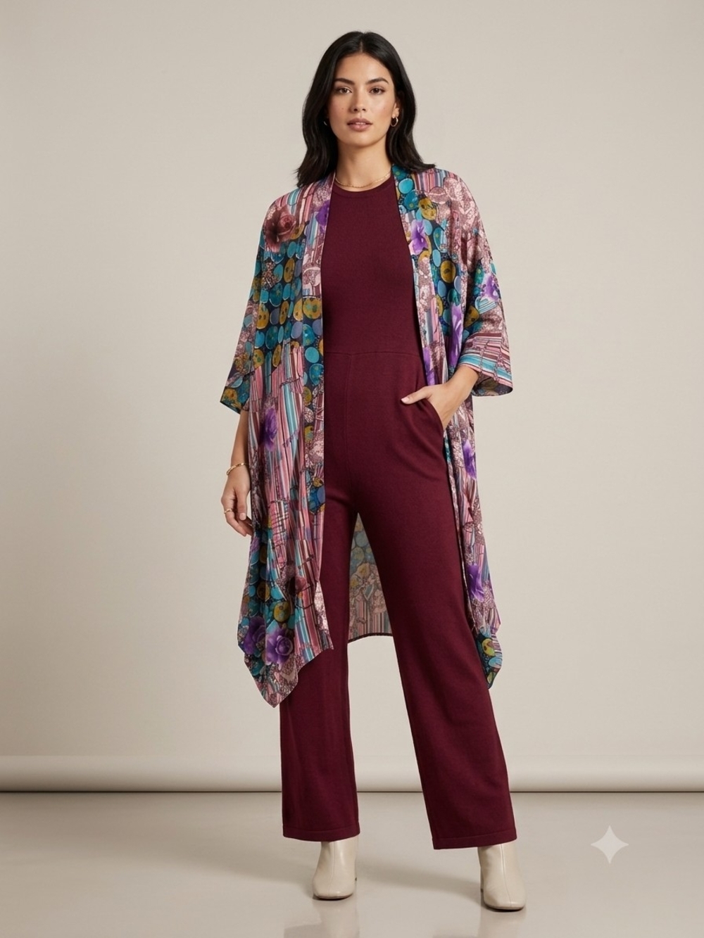 Printed Floral Kimono